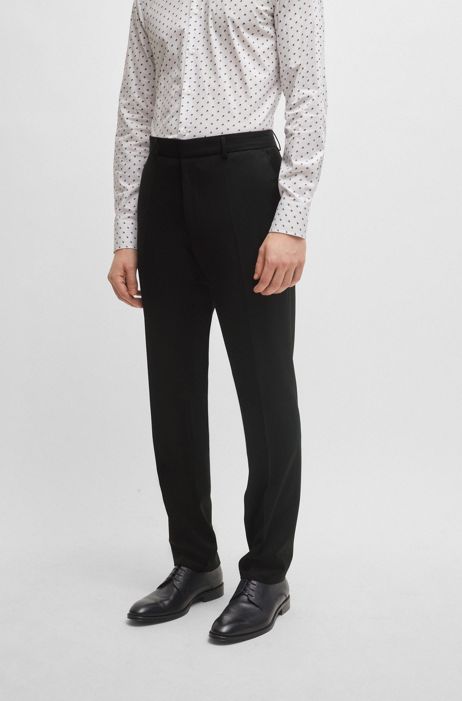 Pantaloni regular fit in serge di lana vergine HUGO BOSS Uomo Abbigliamento Pantaloni e jeans Pantaloni Pantaloni eleganti 