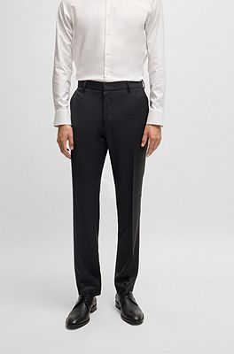 BOSS - Regular-fit high-rise trousers in virgin wool