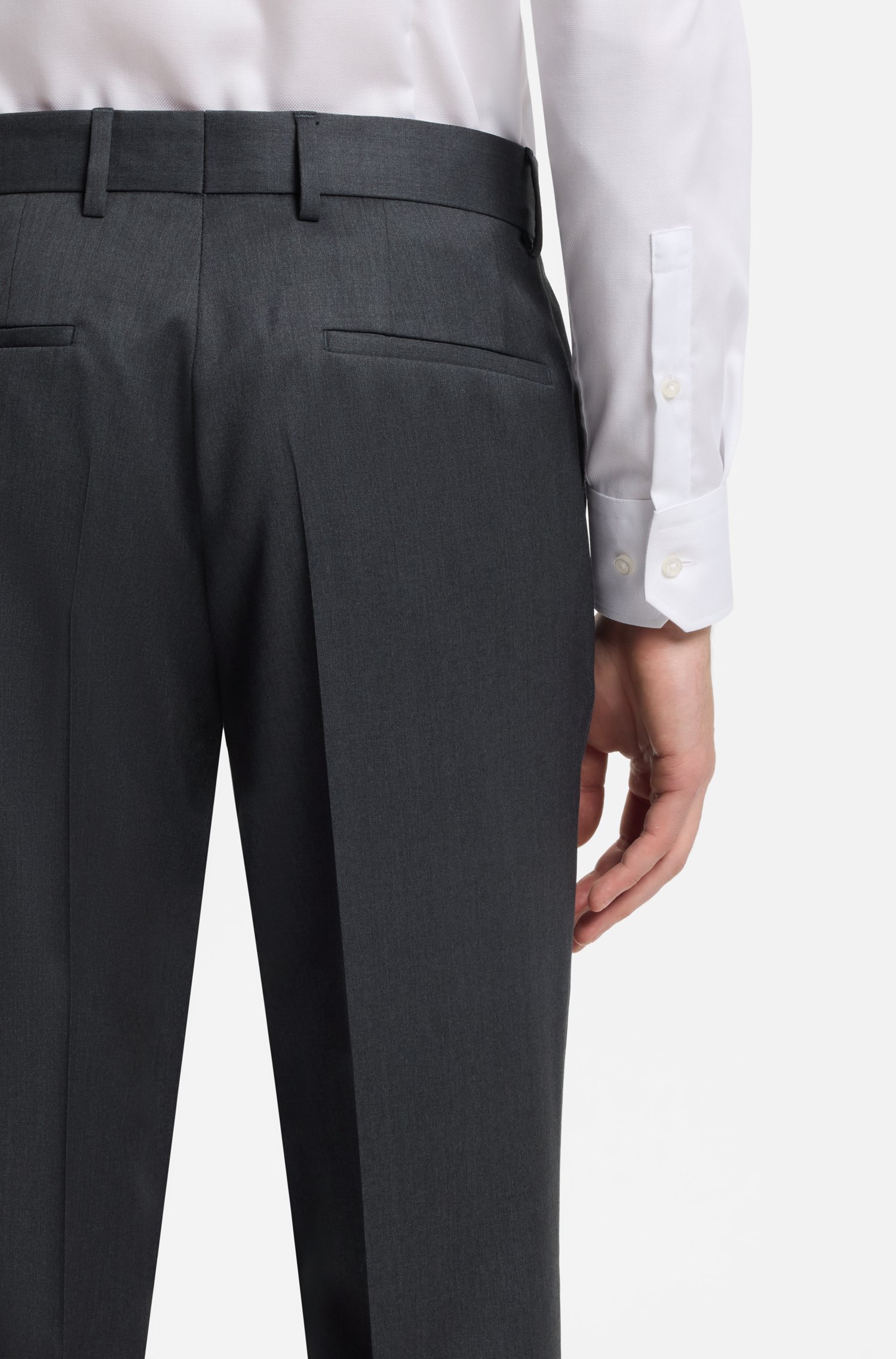 Boss ONE Regular-fit trousers in virgin-wool serge byxor herr – bild 3