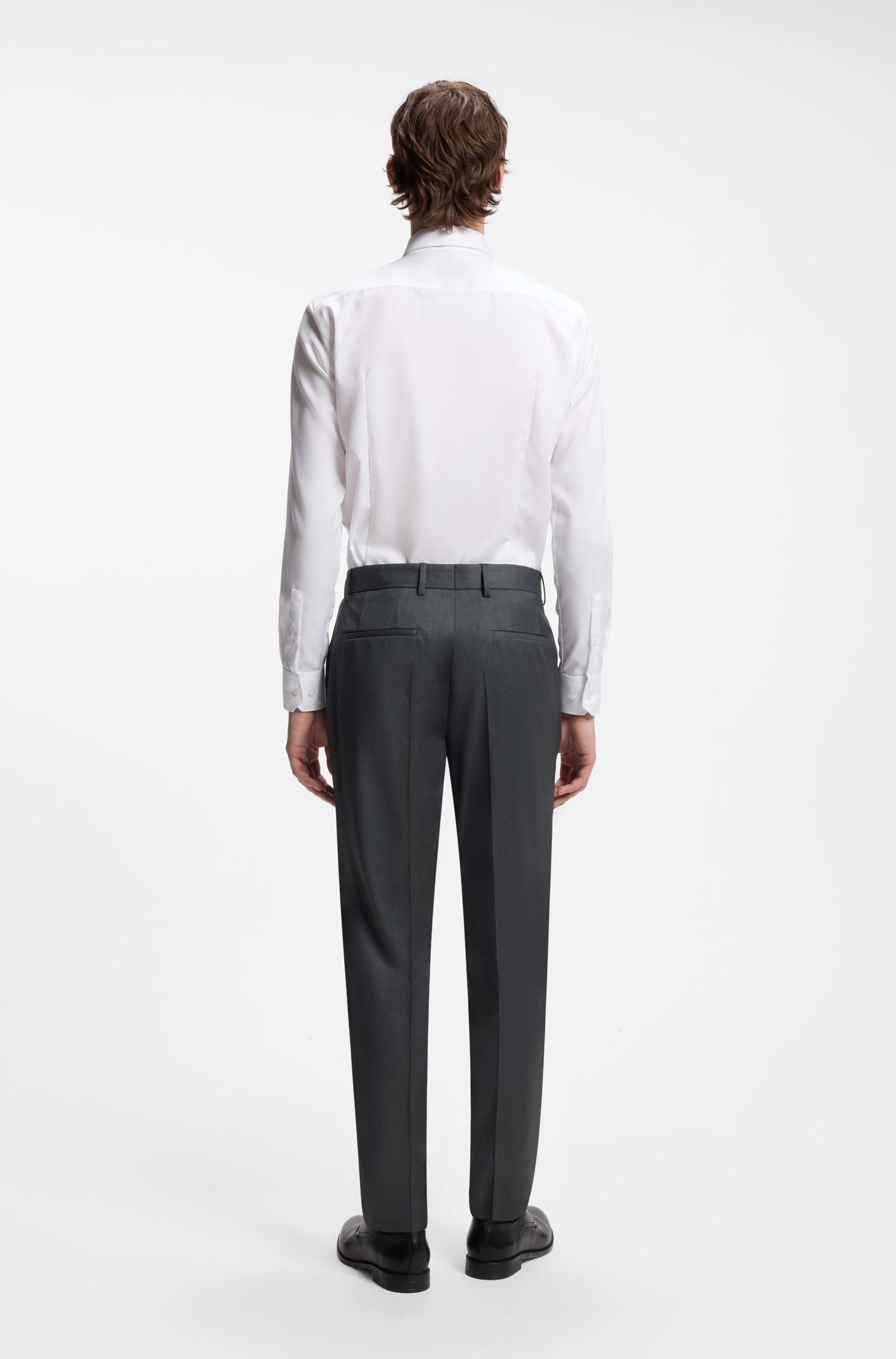 Boss ONE Regular-fit trousers in virgin-wool serge byxor herr – bild 2