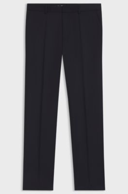 BOSS ONE Regular-fit trousers in virgin-wool serge, Dark Blue
