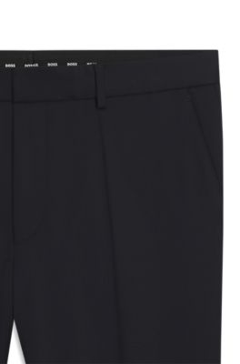 Pantaloni regular fit in serge di lana vergine, Blu scuro