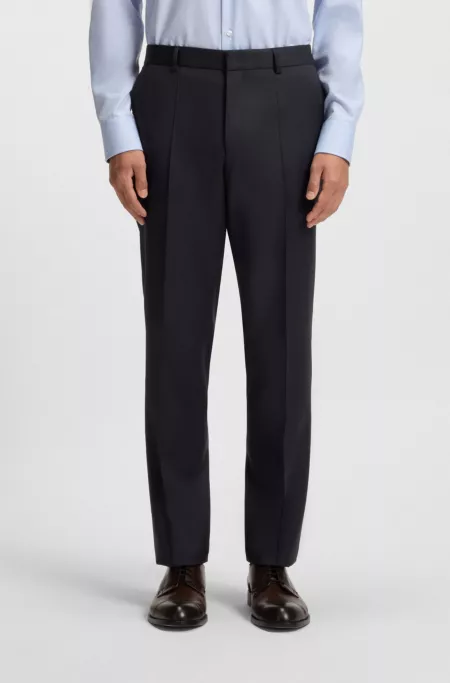 Regular-fit trousers in virgin-wool serge