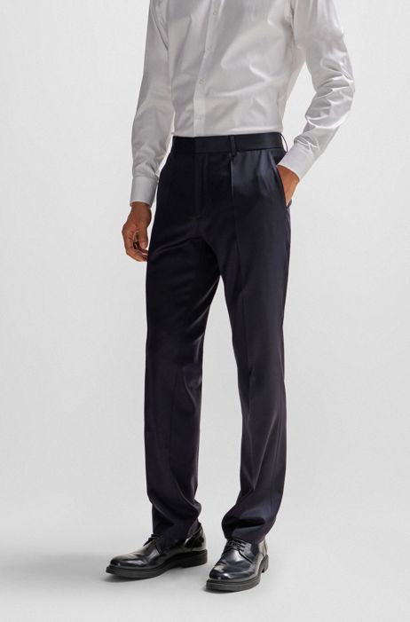 Hugo Boss Pantalon en laine brun style d\u00e9contract\u00e9 Mode Pantalons Pantalons en laine 