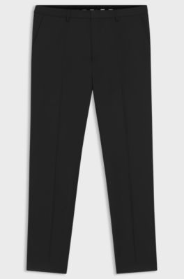 Extra slim-fit broek van scheerwollen serge, Zwart
