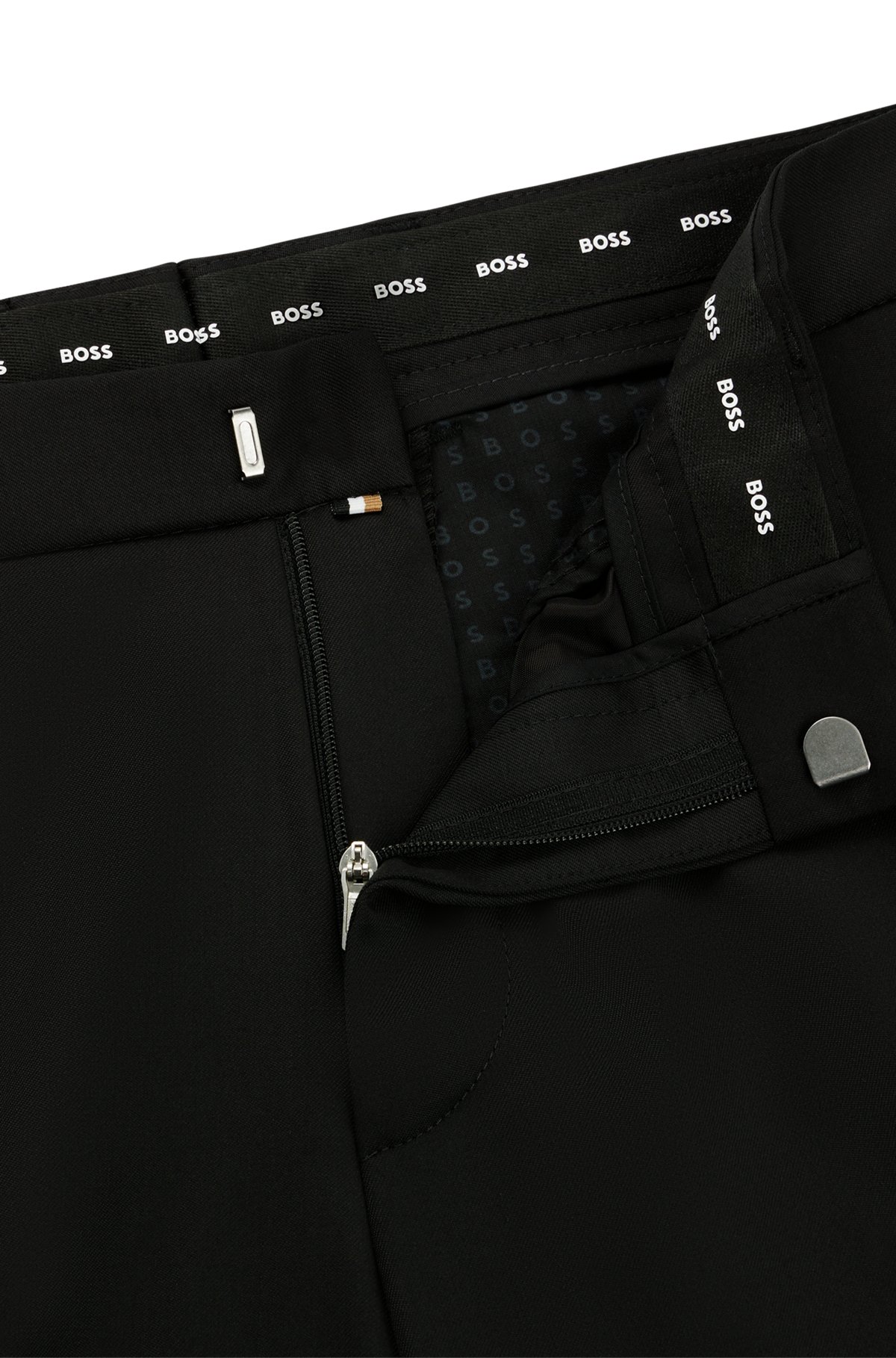 Formal trousers in virgin-wool serge, Black