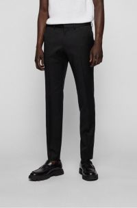 Pantalon de costume Extra Slim en sergé de laine vierge, Noir