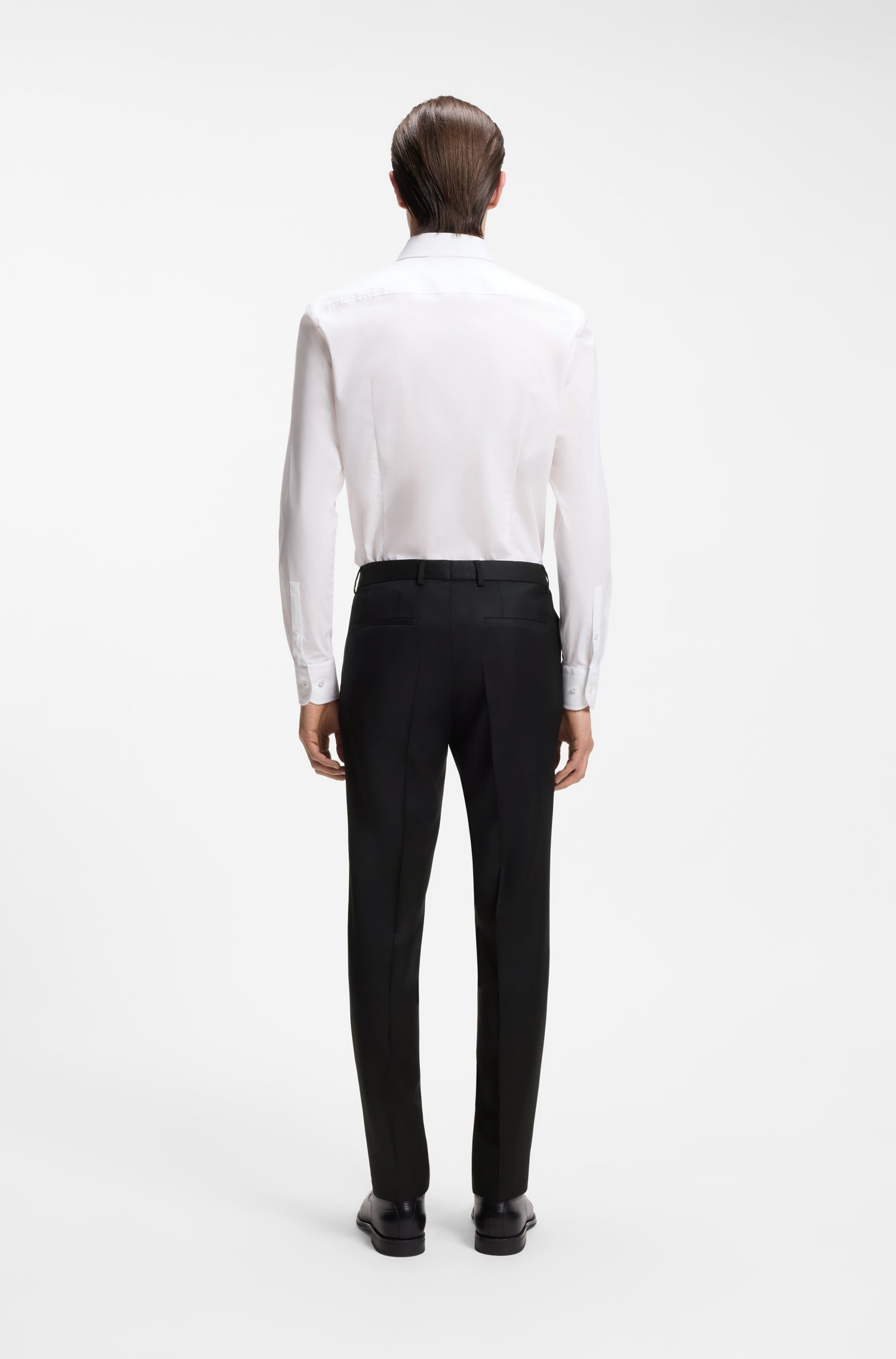 Boss ONE Extra-slim-fit trousers in virgin-wool serge byxor herr – bild 2