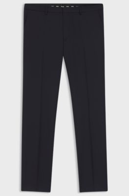 BOSS ONE Extra-slim-fit trousers in virgin-wool serge, Dark Blue