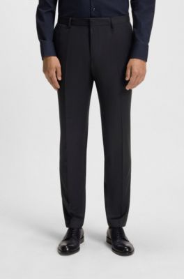 Extra-slim-fit trousers in virgin-wool serge, Dark Blue