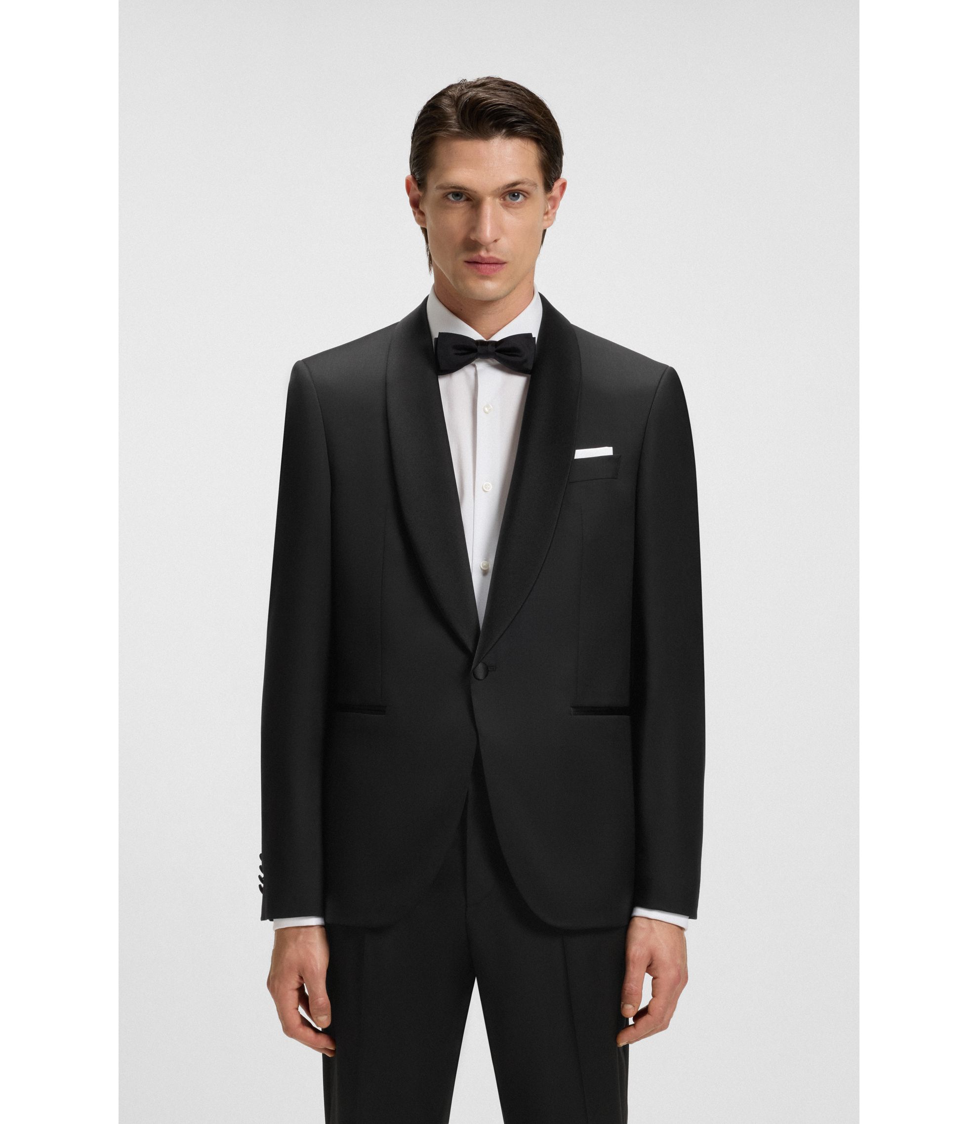 Regular-Fit Smoking-Jackett aus Schurwoll-Serge