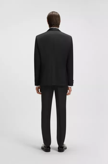 BOSS ONE Regular-fit tuxedo jacket in virgin-wool serge