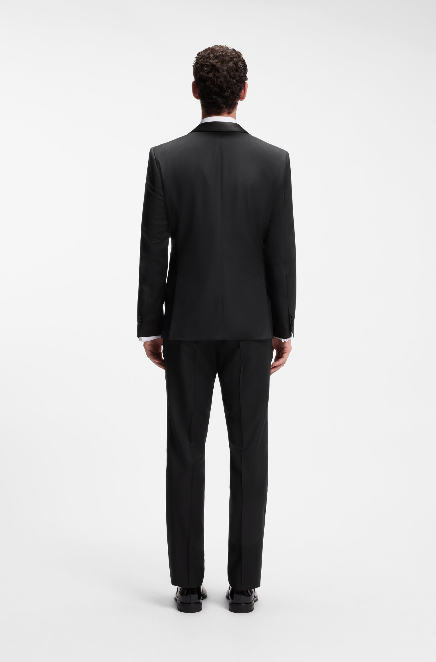 Boss ONE Regular-fit tuxedo jacket in virgin-wool serge jackor herr – bild 2
