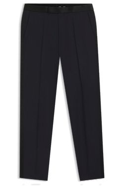 BOSS ONE Slim-fit tuxedo trousers in virgin-wool serge