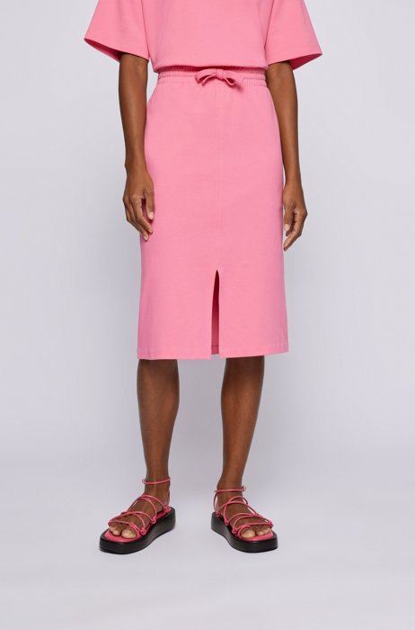 Regular-fit skirt in organic cotton, Pink