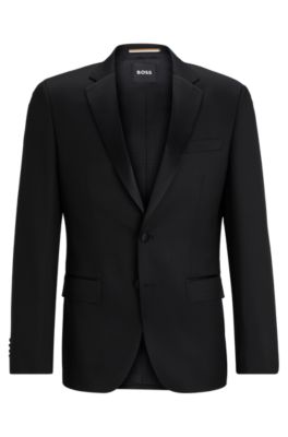 BOSS - Slim-fit tuxedo jacket in virgin-wool serge