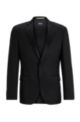 Slim-fit tuxedo jacket in virgin-wool serge, Black