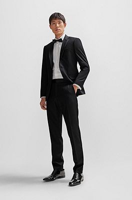 BOSS Slim fit tuxedo jacket in virgin wool serge