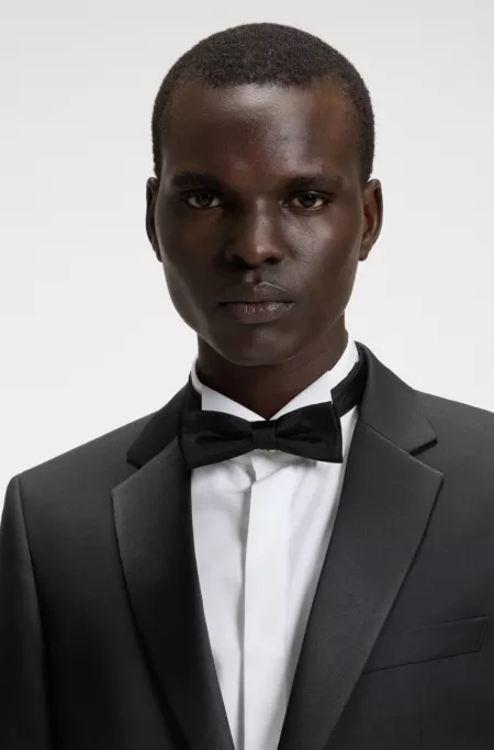 Slim-fit tuxedo jacket in virgin-wool serge