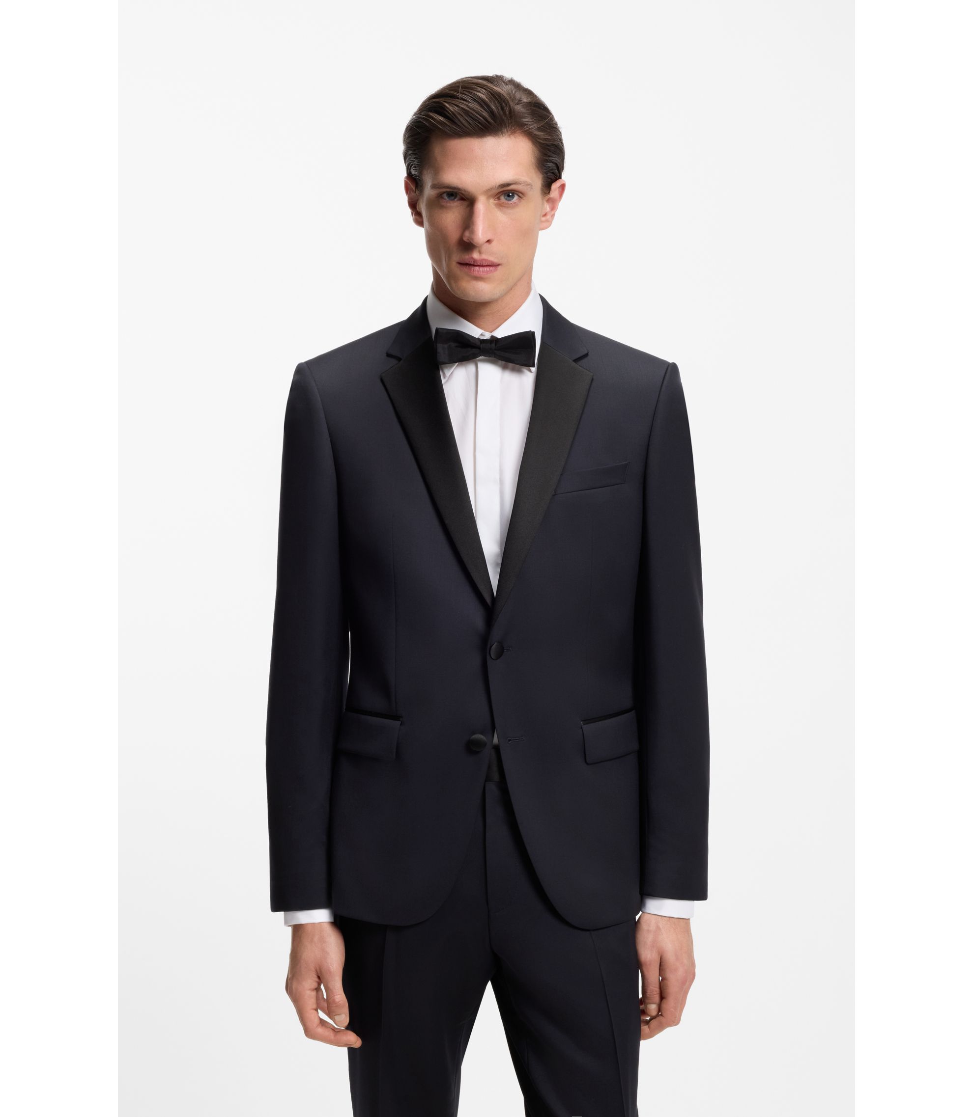 BOSS - スリムフィット タキシードジャケット バージンウールサージ