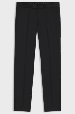 Regular-Fit Smoking-Hose aus Schurwoll-Serge, Schwarz