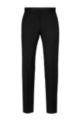 Virgin-wool trousers with silk-blend trims, Black