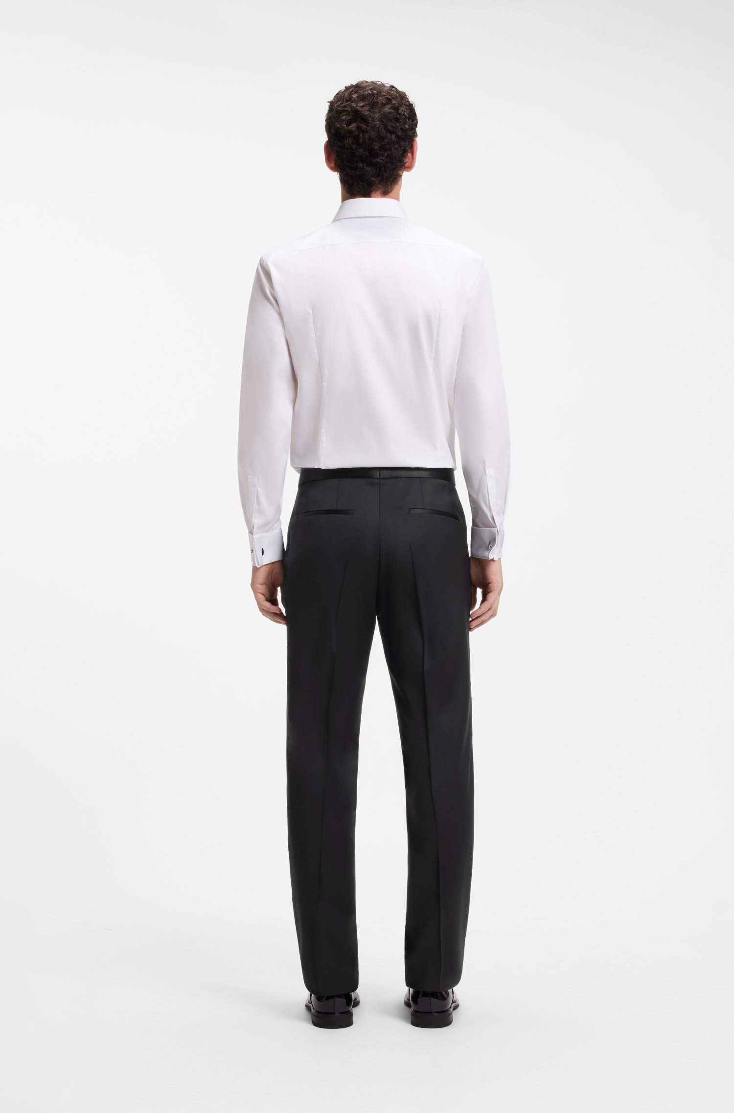 Boss ONE Regular-fit tuxedo trousers in virgin-wool serge byxor herr – bild 2