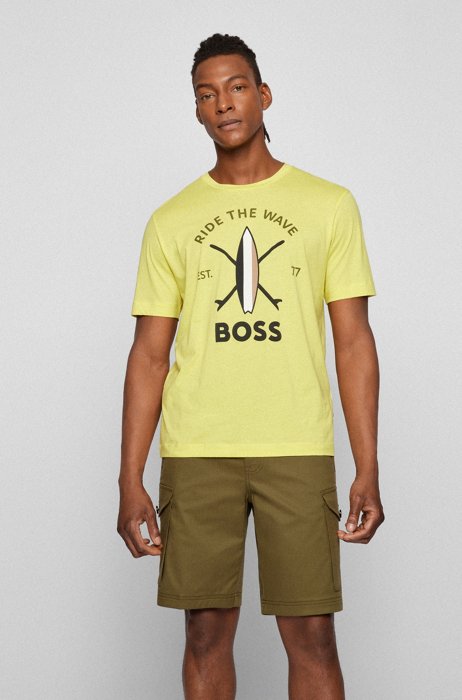 Relaxed-fit T-shirt with logo artwork, Yellow