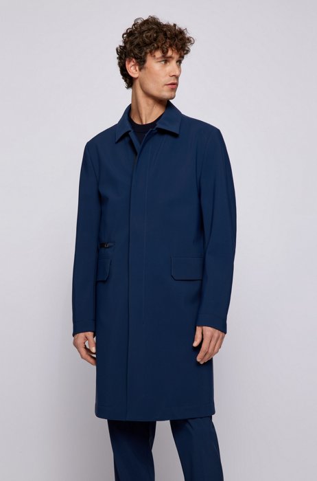 Bonded-jersey coat in a regular fit, Dark Blue