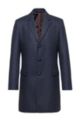 Slim-fit formal coat in a wool blend, Dark Blue