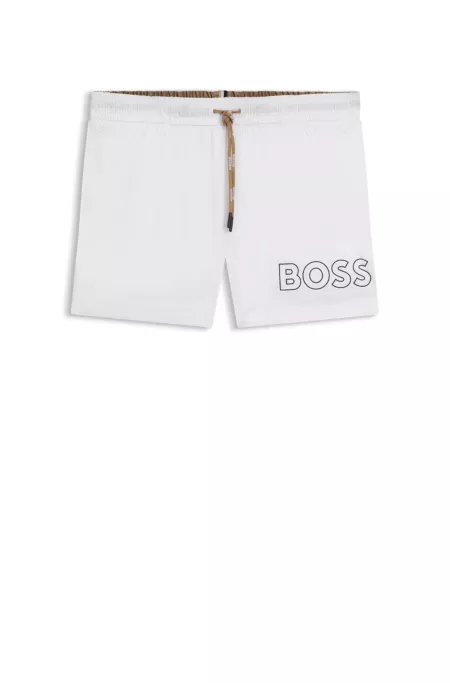 Swim shorts with outline logo print