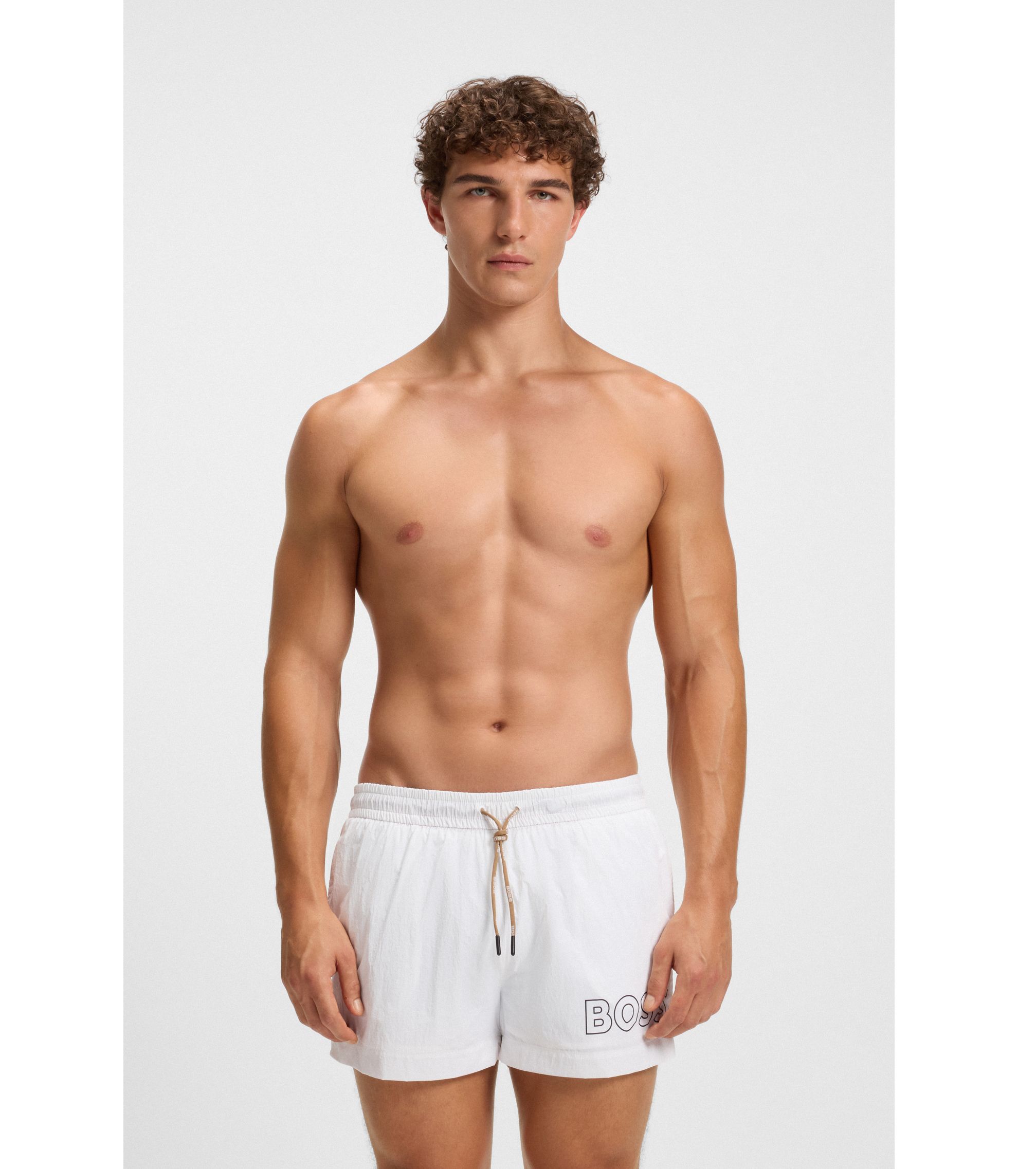 【海外限定品】 BOSS ボス スイム ショーツ 水着 L LL ホワイト 白 BOSS - BOSS_SU25_SWIMWEAR_MW_LOOK_2