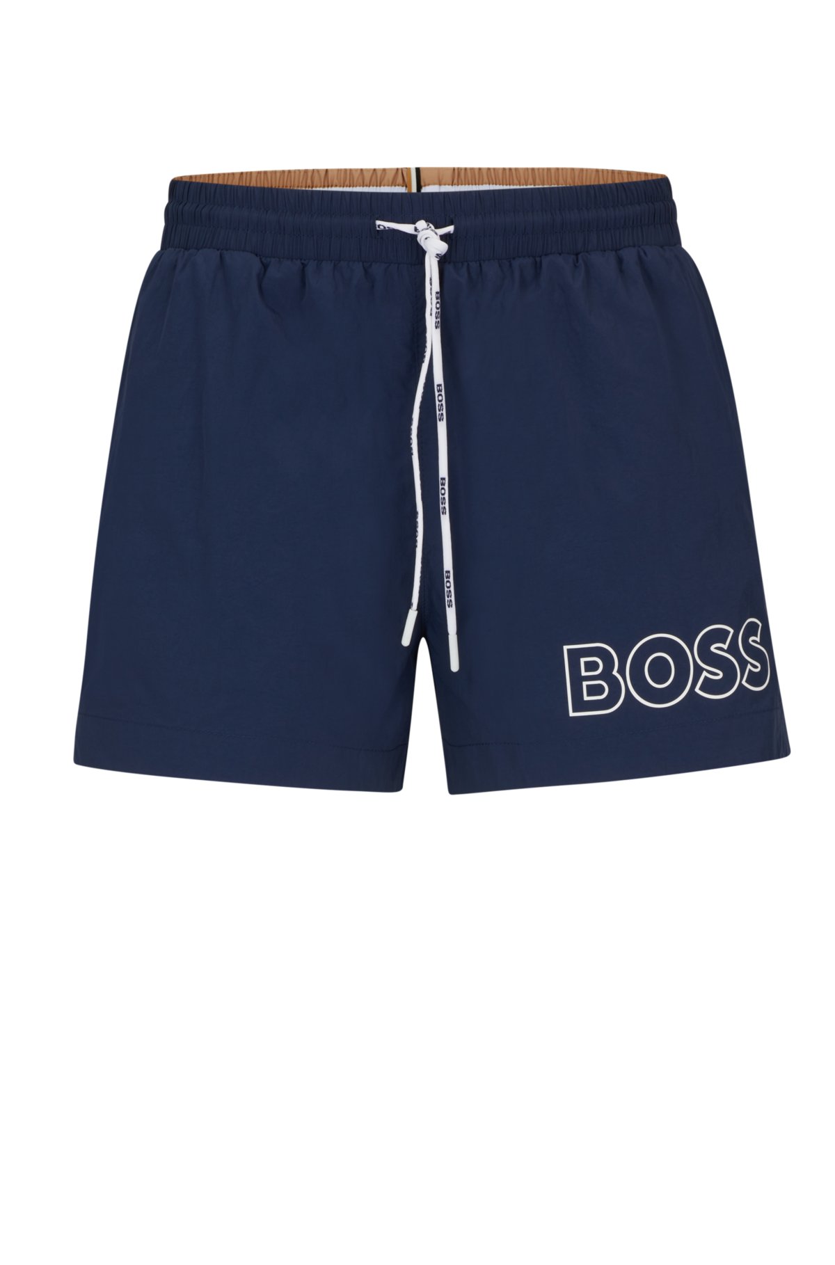 BOSS - Quick-drying swim shorts with outline logo