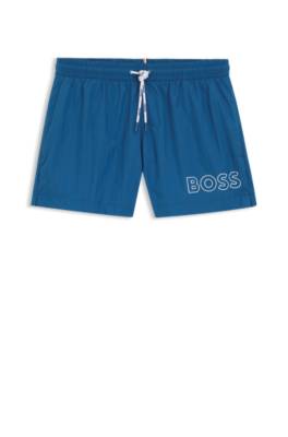Swim shorts with outline logo print 1