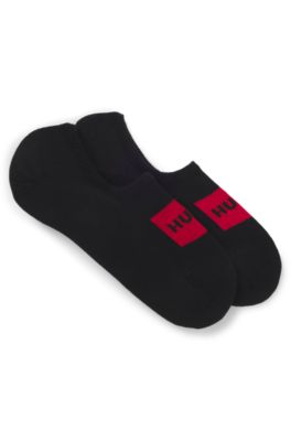 Two-pack of invisible socks in a cotton blend, Black