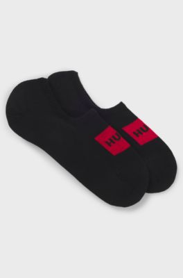 Two-pack of invisible socks in a cotton blend, Black