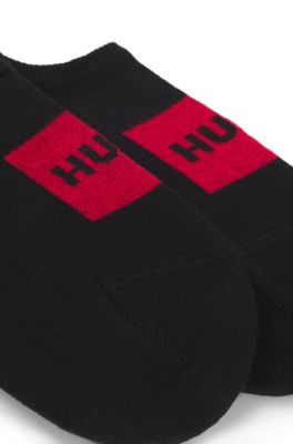 Two-pack of invisible socks in a cotton blend, Black