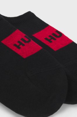 Two-pack of invisible socks in a cotton blend, Black