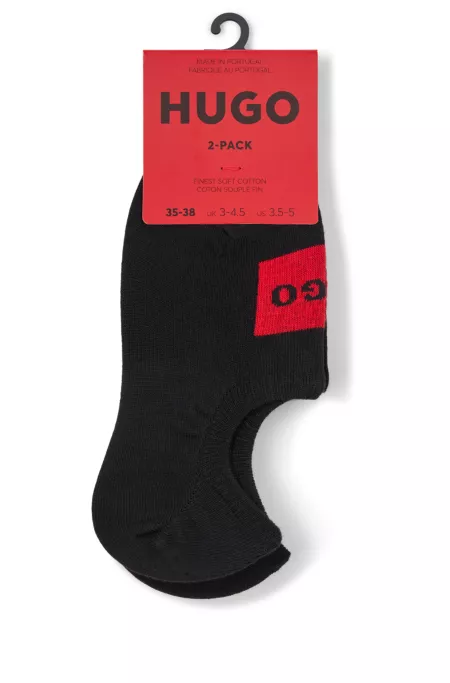 Two-pack of invisible socks in a cotton blend