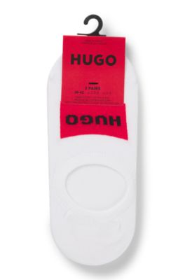 Two-pack of invisible socks in a cotton blend, White