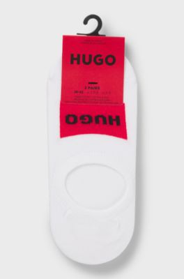 Two-pack of invisible socks in a cotton blend, White