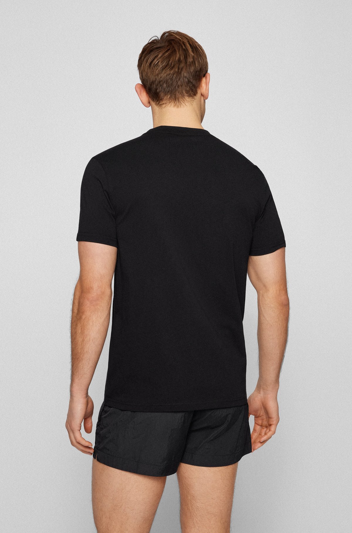 Relaxed-fit UPF 50+ T-shirt in cotton with logo, Black