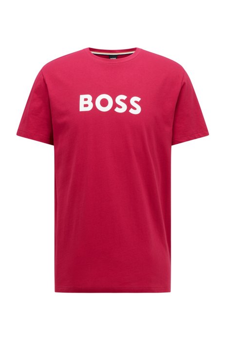 T-shirt relaxed fit in cotone con logo e protezione UPF 50+, Rosa