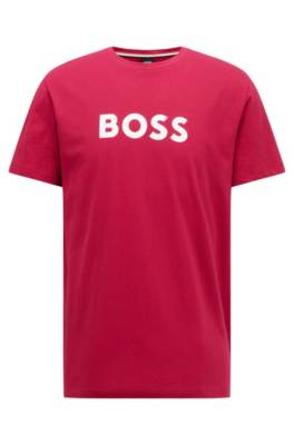 Hugo Boss Relaxed-fit Upf 50+ T-shirt In Cotton With Logo In Red