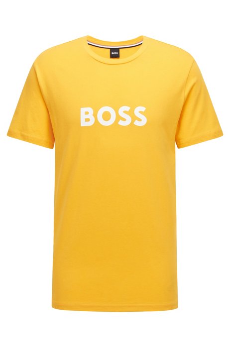 Relaxed-Fit T-Shirt aus Baumwolle mit UV-Schutz UPF 50+ und Logo, Hellgelb