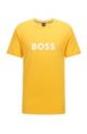 Camiseta relaxed fit en algodón con logo y protección solar UPF 50+, Amarillo claro