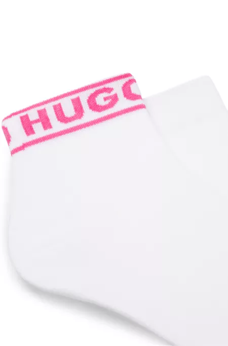 Two-pack of quarter-length socks with logo cuffs