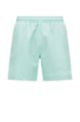 Recycled-material swim shorts with repeat logos, Light Green