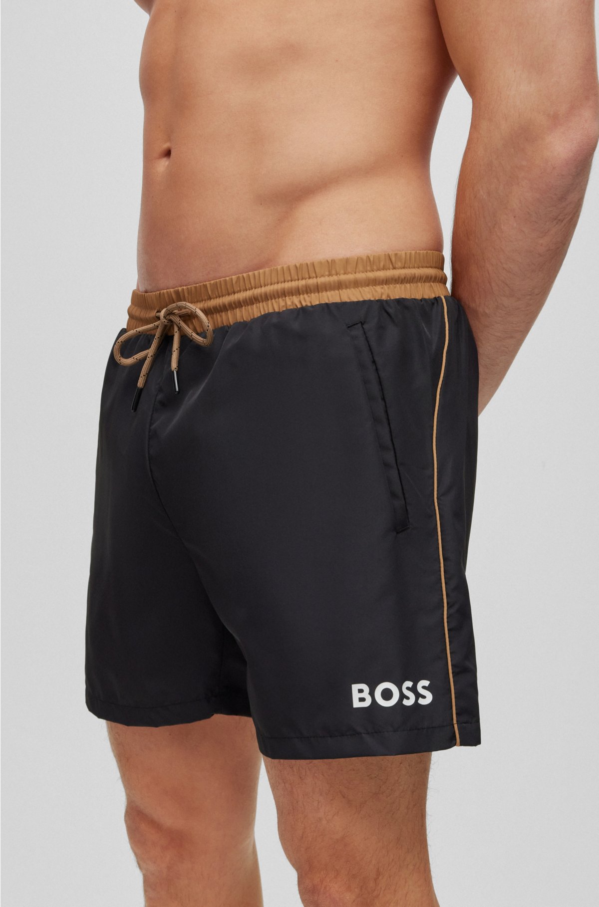 BOSS - Contrast-logo shorts recycled material