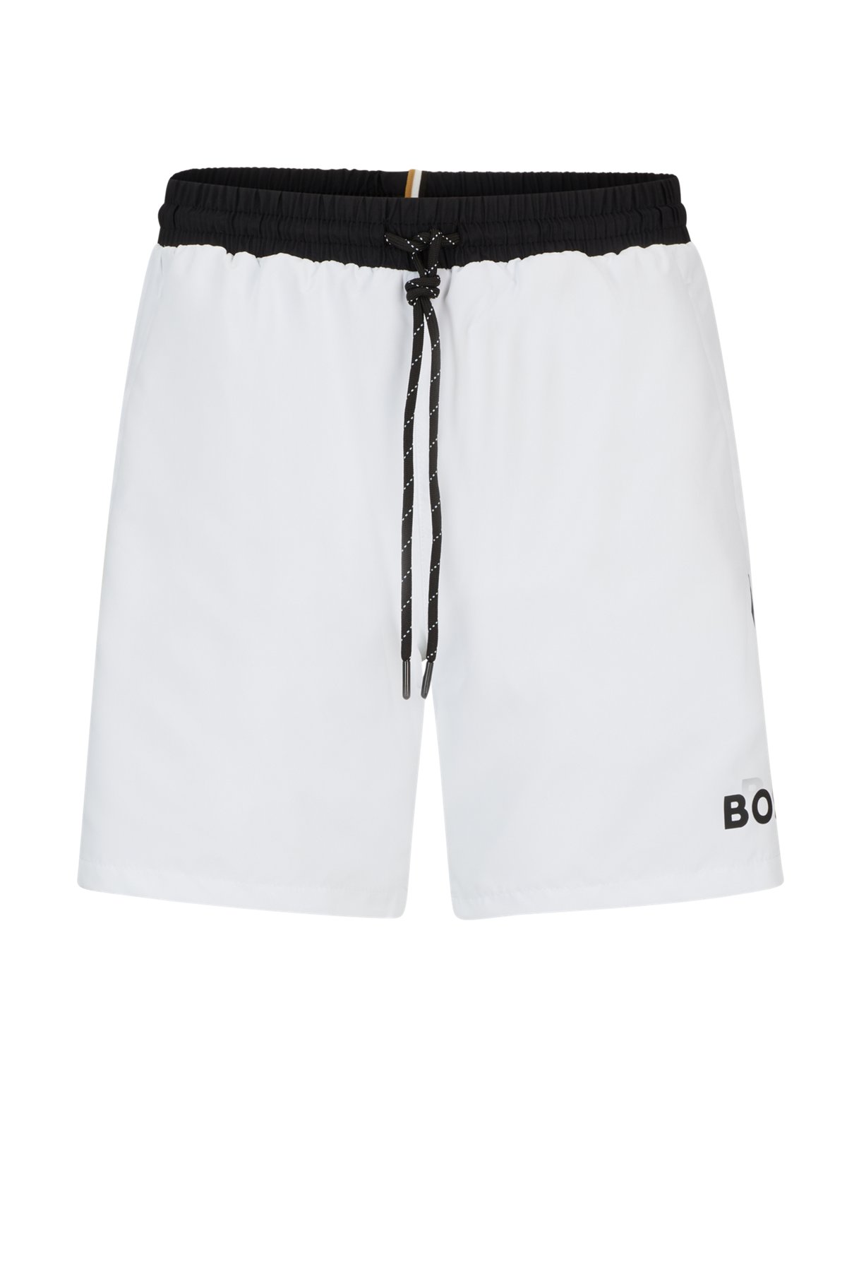 Contrast-logo swim shorts in recycled material, White